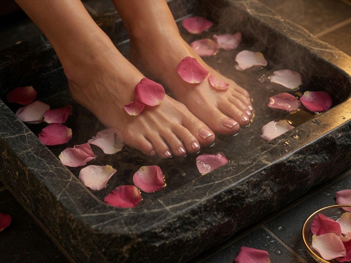 Detailed pedicure care at Sarah Nails & Spa